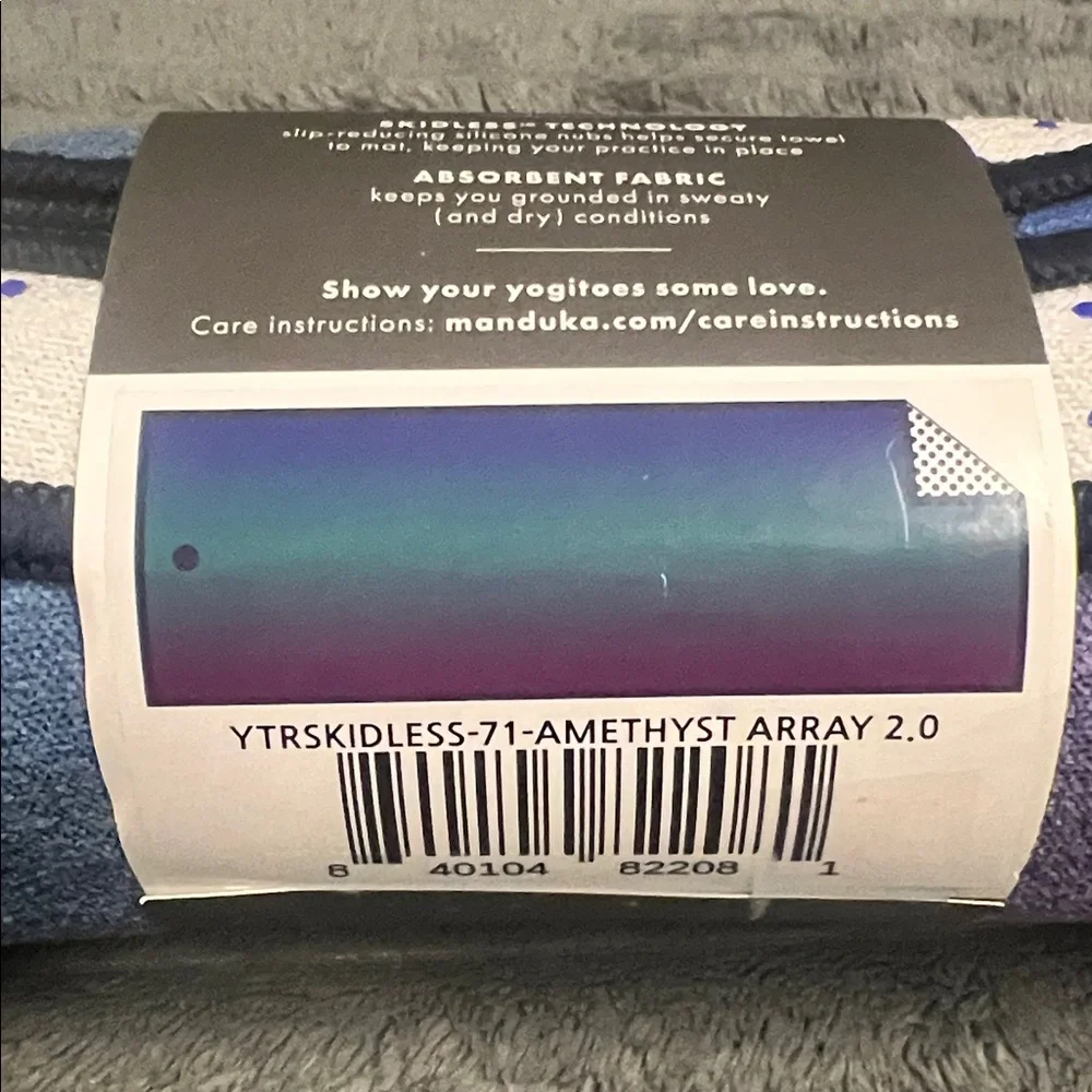 NWT Manduka Yogitoes Yoga Mat Towel - Amethyst Array & Manduka Unfold Mat Strap - Picture 3 of 6